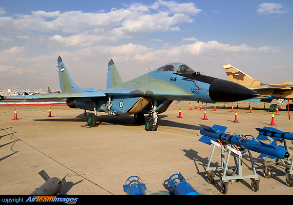 IRIAF and IRGCAF Exhibition during the Iranian Revolution's 40-year anniversary. Mikoyan Gurevich MiG-29B