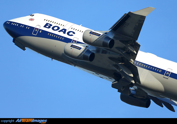 As part of the centennial celebrations, British Airways have decided to paint up three Boeing 747's first is G-BYGC in BOAC colours. Boeing 747-436
