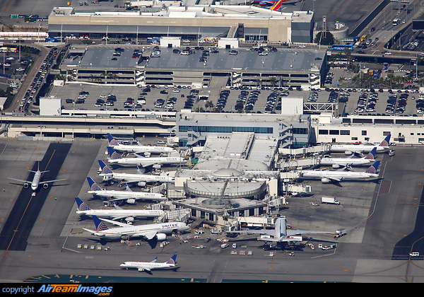 The United Airlines terminal at LAX. Los Angeles Airport