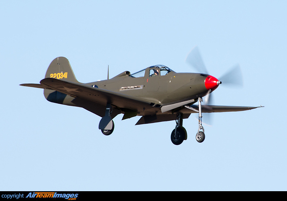 41-2175 First test flight 26 February 2019 since restoration completed by PioneerAero. Coming in to land after second test flight. Bell P-39F Airacobra
