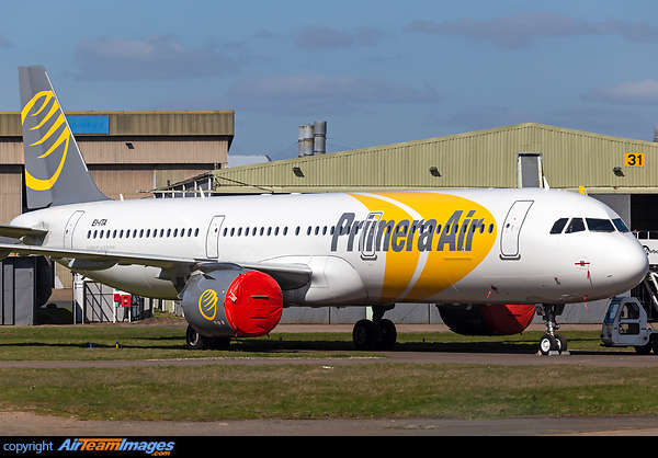 Ex OY-PAE of Primera Air awaiting to enter the Airbounre Colours paint shop at EMA, prior to delivery. Airbus A321-251N