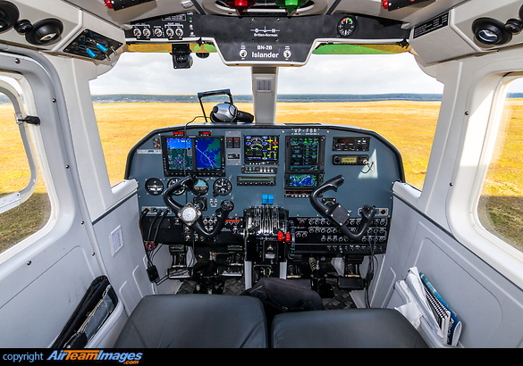 Sporting an upgraded EFIS cockpit. Britten-Norman BN-2 Islander