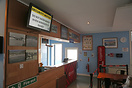 The Loganair check-in facilities at Barra Airport in Scotland.