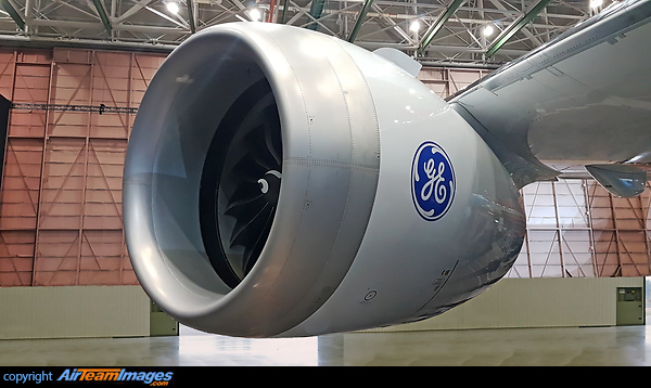 The First test airplane of Boeing 777-9X featuring GE's latest and biggest high-bypass turbofan GE9X engine General Electric GE9X Engine