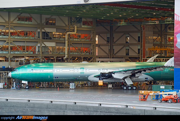 Boeing's third testbed for the brand new airplane 777-9X that might end up as Lufthansa's first 777-9X, in final assembly point, ready to get the GE engines installed Boeing 777-9X
