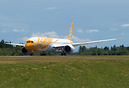Entering active runway on her delivery flight to Changi International ...