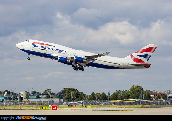 Departing from 27R. Boeing 747-436