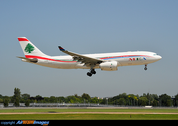 Crossing the displaced threshold on short finals for 09 left. Airbus A330-243