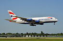 The mighty A380 about to touch down on 09 left at Heathrow.