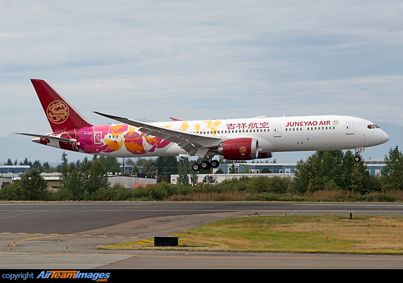 The latest Juneyao airlines in colorful special livery Boeing 787-9 Dreamliner