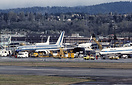 Overview of the Boeing plant at Renton, Washington. Eastern Boeing 757...