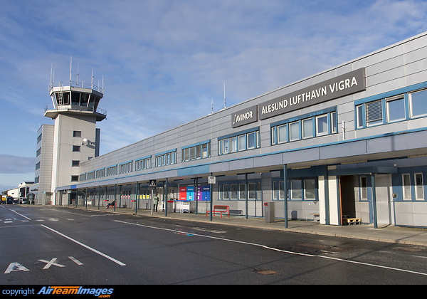 Terminal and tower of Alesund airport Alesund Airport