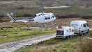 N35EH about to do a Hot Refuel on the Yorkshire moors with Heli-lifts ...