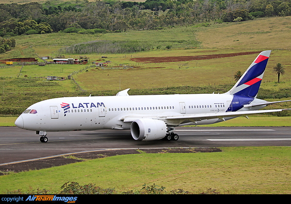 Mataveri International Airport is classed as the most remote airport in the world, and is served by LATAM from Santiago, Chile. Boeing 787-8 Dreamliner