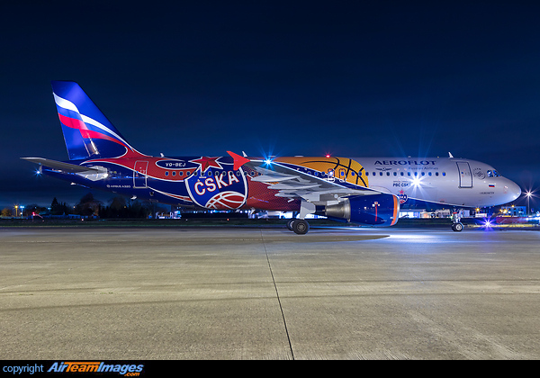 Aeroflot is the official carrier of PBC CSKA - Wearing a new design on this aircraft - Paintjob by MAAS Aviation Maastricht. Airbus A320-214
