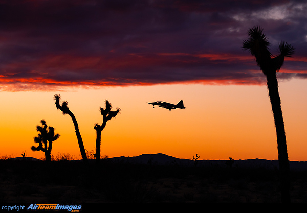 Tactical Air Support's F-5 returning from an adversary training mission during sunset. Canadair CF-5D Freedom Fighter