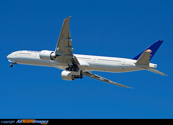 Landing gear retracting right after rotation on her delivery flight to Jeddah International Airport Boeing 777-368/ER