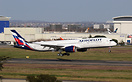 Aeroflot’s first Airbus A350 landing back at Toulouse after its maiden...