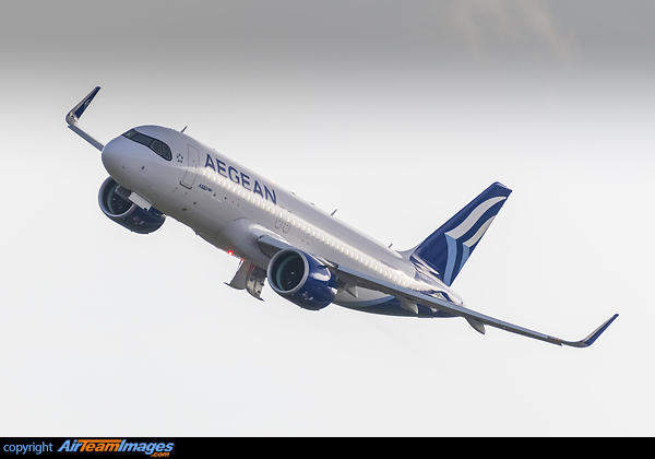 Aegean's new corporate identity revealed today on its first A320 neo Airbus A320-271N