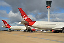 "Mamma Mia" parked with sister ship G-VLUX "Red Velvet" under the watc...