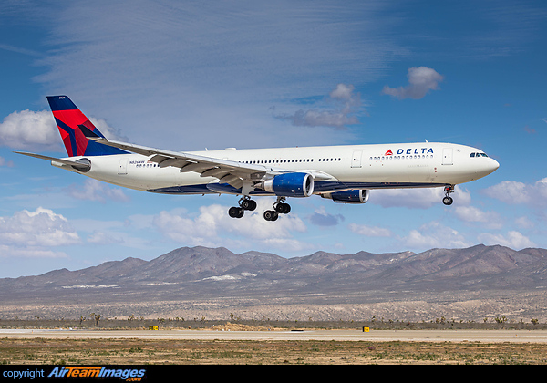Delta Airlines starting to park large chunks of their fleet at Victorville from cutting flights due to the COVID-19 Pandemic Airbus A330-302