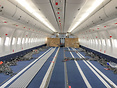 Seats removed and being used for PPE cargo