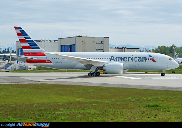 Taking off on her delivery flight from Paine field, Everett to Dallas Fortworth, Texas Boeing 787-8 Dreamliner