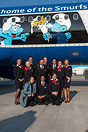 Crew members posing together with Christina Foerster (CEO of SN at tha...