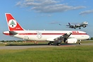 75TH Anniversary colours of MEA waiting to line up with HS-THE Airbus ...
