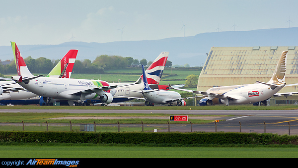 Various aircraft awaiting scrapping Including British Airways first retired Boeing 777-200, G-ZZZC St Athan Aircraft Scrapping
