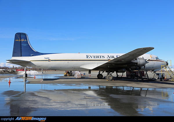 This Douglas DC-6 has recently retired from service with Everts Air Cargo and has been acquired by the Flyhistorisk Museum Sola in Stavanger, Norway. The aircraft has been painted into Braathens SAFE scheme for display at the museum. Douglas DC-6B