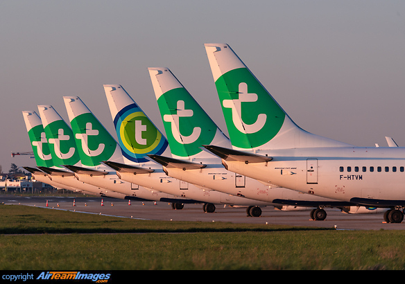 COVID related storage of part of the Transavia France fleet on runway 02/20 in Paris-Orly Boeing 737-84P