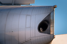 Unusual scene of a falcon nesting in a Boeing's APU during airport clo...