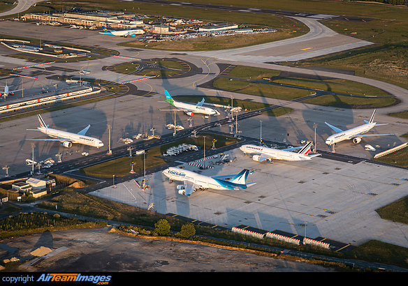 Various types of heavy carriers in storage during the COVID crisis Paris Orly Airport