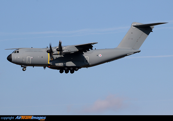 Airbus delivered the only Luxembourg A400M (serial MSN104) which is operated by the 15th Air Transport Wing from Melsbroek Air Base. Airbus A400M-180