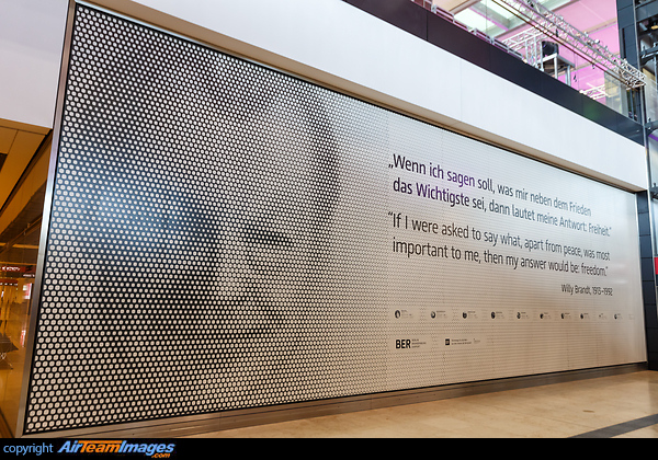 The new Berlin Brandenburg airport features a picture of former German Chancellor Willy Brandt Berlin Brandenburg Airport