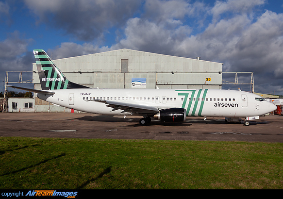 New Danish charter airline Airseven, has recently emerged from Airbourne Colours East Midlands paint shop where the airline sent two aircraft to be completed in the new airline livery. Here YR-BAZ is soon to be come OY-ASA. Boeing 737-405