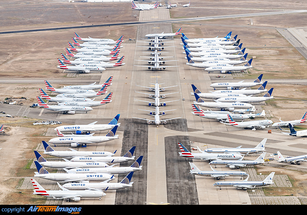 An assortment of stored and retired aircraft in Roswell, New Mexico. Some will come back, some won't. Nearly 20,000 seats in this one single photo. Roswell Aircraft Storage