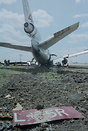 Aircraft left runway after landing.