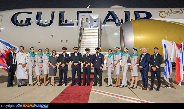 First Gulf Air airplane landed in Tel-Aviv from Manama for official visit of Baharain Minister for Foreign Affairs Mr. Abdullatif bin Rashid Al Zayani. Boeing 787-9 Dreamliner