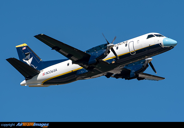 Seabone joins the effort to use the Masks on flights by painting one of their Aircraft the N336SA. With the Mask to protect yourself from Covid 19. Saab 340B