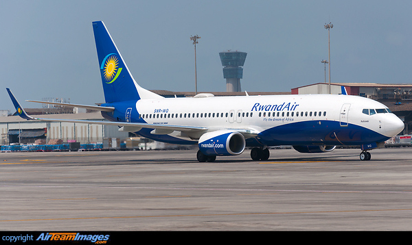 Inbound from Kigali as WB500, the first ever flight for RwandAir to Mumbai was operated by B737-800, 9XR-WQ. Seen here is the aircraft taxiing for her gate V7. Boeing 737-8SH