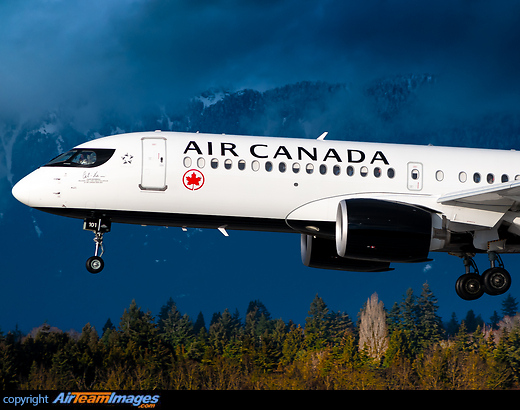 Air Canada's first A220 now sports a small decal under the cockpit honouring former CEO Calin Rovinescu. Airbus A220-300