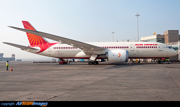 Air India's inaugural flight to Frankfurt all ready and set for pushback. Air India B787-8 D)L, VT-ANS at VABB. Boeing 787-8 Dreamliner