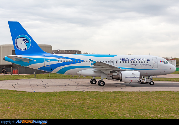 First A319 for Aero Mongolia caught after coming out of Airbourne Colours paint shop.
Aero Mongolia has taken a former Brussels Airlines Airbus A319-100 as its first type for the fleet. Airbus A319-112