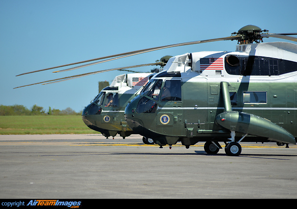 US presidential helicopters arriving back at Newquay with President Biden Sikorsky VH-3D