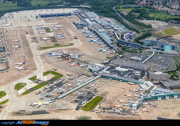 62 aircraft of various carriers, most of them going nowhere anytime soon. Manchester Airport