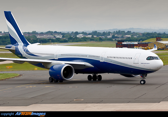 HiFly Airbus 330neo, CS-TKY, arrives at Birmingham carrying Pakistan's cricket team Airbus A330-941