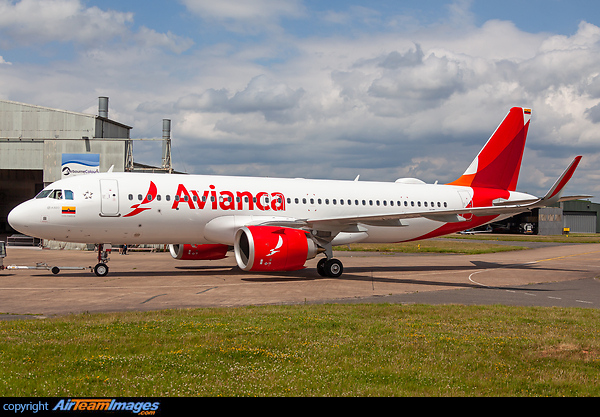 Latest Airbus A320 neo to join the fleet is caught coming out of the Airbourne Colours paint shop at East Midlands. Still wearing its previous reg as new reg is currently unknown. This is a former Interjet aircraft that was never taken up by the airline Airbus A320-251N