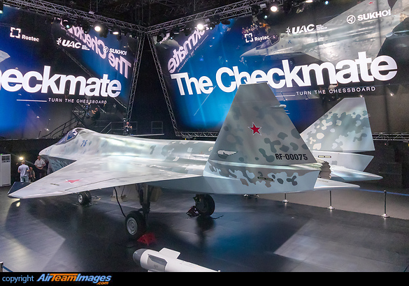 The new aircraft by Sukhoi Design Bureau.
Su-75 or LTS (Light Tactical Aircraft) is a single-engine, fifth-generation stealth fighter aircraft under development by Sukhoi for export and for the Russian Aerospace Forces. Sukhoi Su-75 Checkmate
